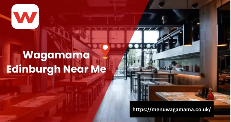 Wagamama Edinburgh near me restaurant interior with modern design and spacious seating.
